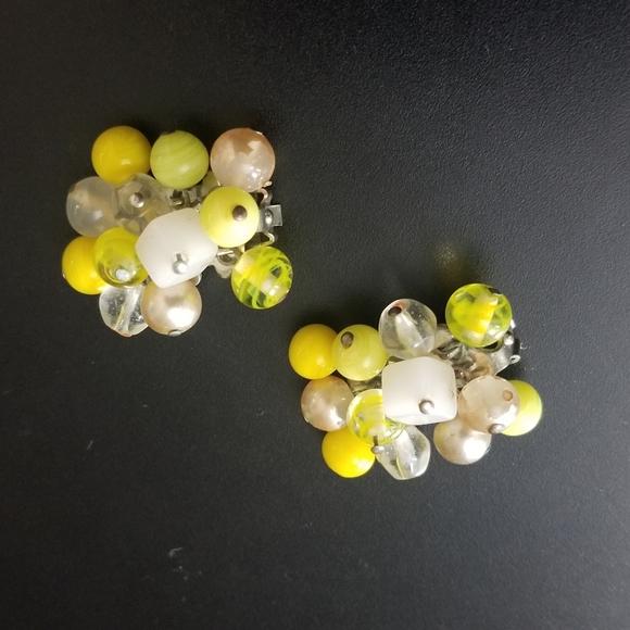Japan Vintage Neon Cluster Clip Earrings. HOT! - Picture 10 of 16